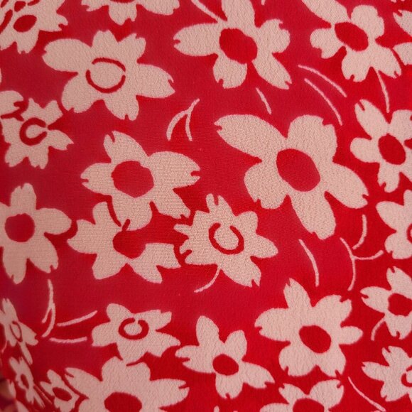 Madewell Red/White Daisy Wrap Romper Size 2 - Picture 11 of 14